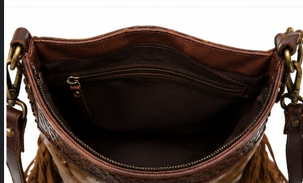 Calamity Crossbody Fringe | Genuine Hair-on Hide Western Purse | Branding Iron Western Wear