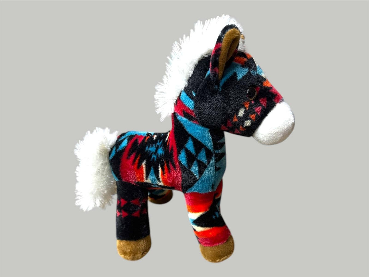 Plush Stuffed Horse Western Print