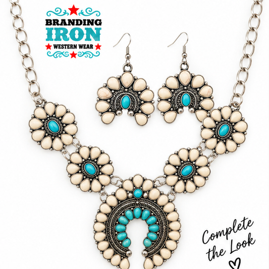 Desert Bloom Necklace & Earring Set | Branding Iron Western