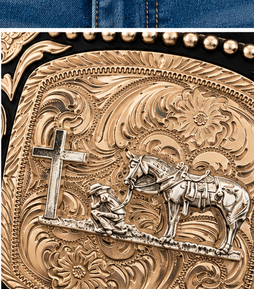 Faithful Cowboy Western Belt Buckle | Branding Iron Western Wear