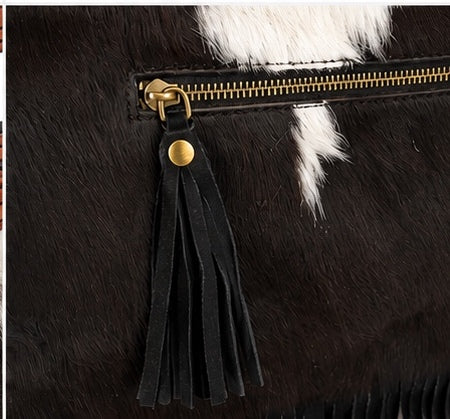 The Winchester Western Cowhide Fringe Purse | Branding Iron