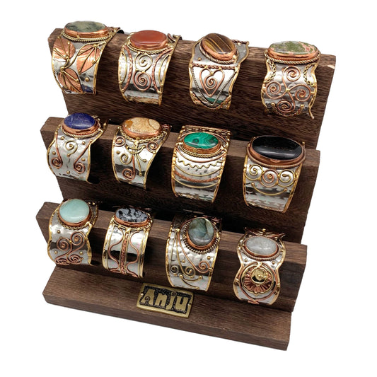 Mixed Metal Cuffs w/Semiprecious Stones
