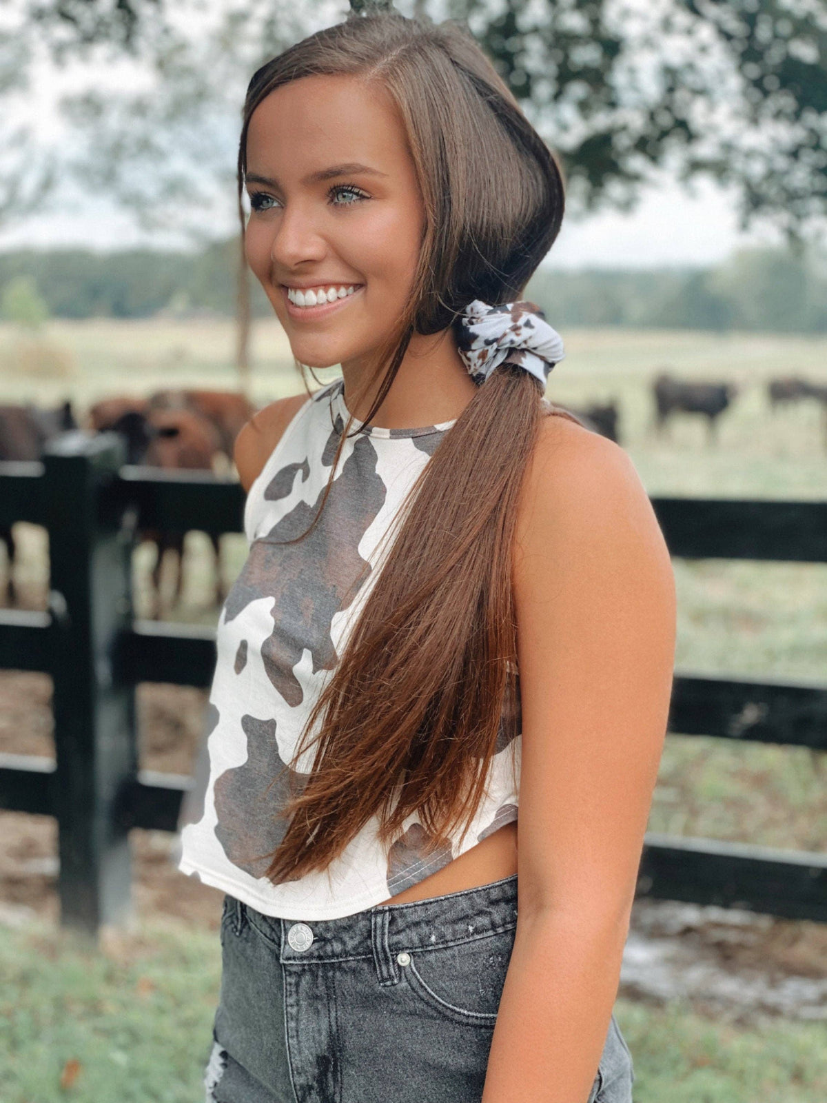 Brown Cowhide Stretchy Wrap