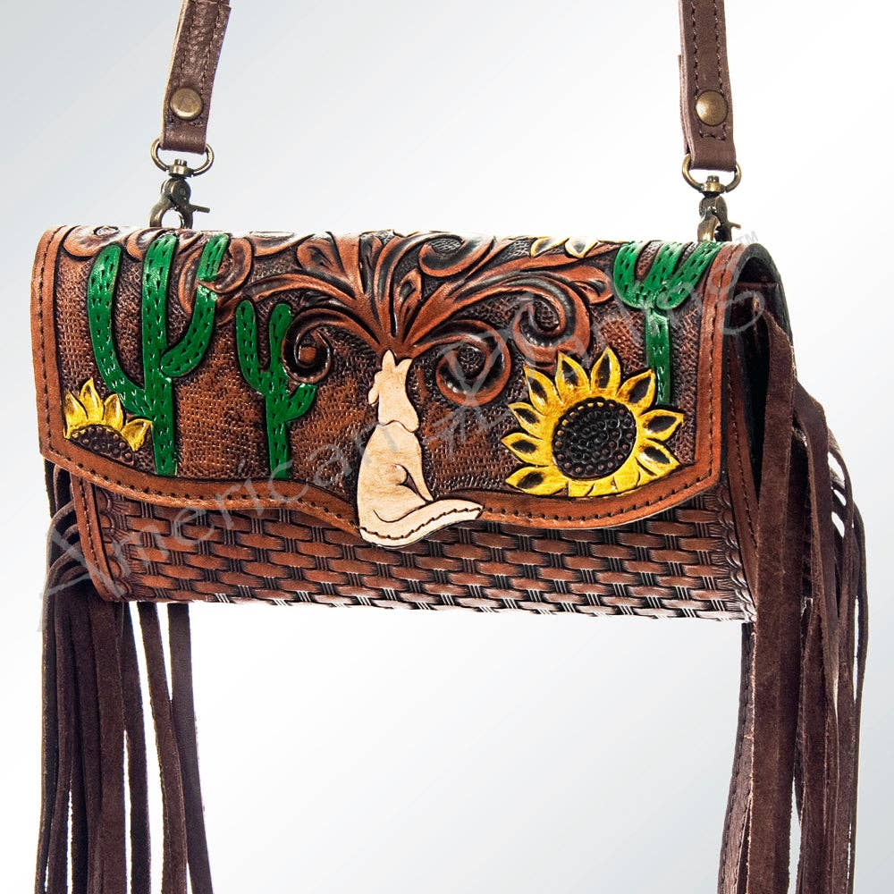 Wristlet Genuine Western Leather Women Bag