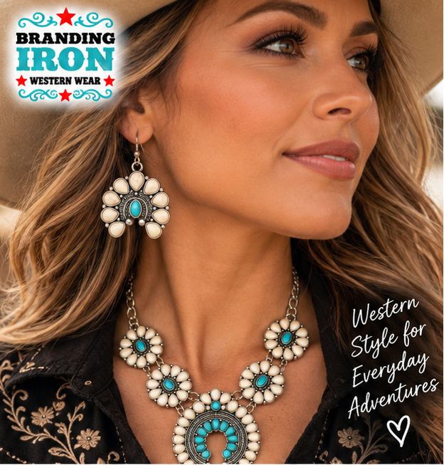 Desert Bloom Necklace & Earring Set | Branding Iron Western