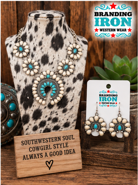 Desert Bloom Necklace & Earring Set | Branding Iron Western