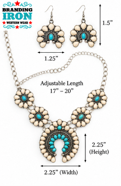 Desert Bloom Necklace & Earring Set | Branding Iron Western