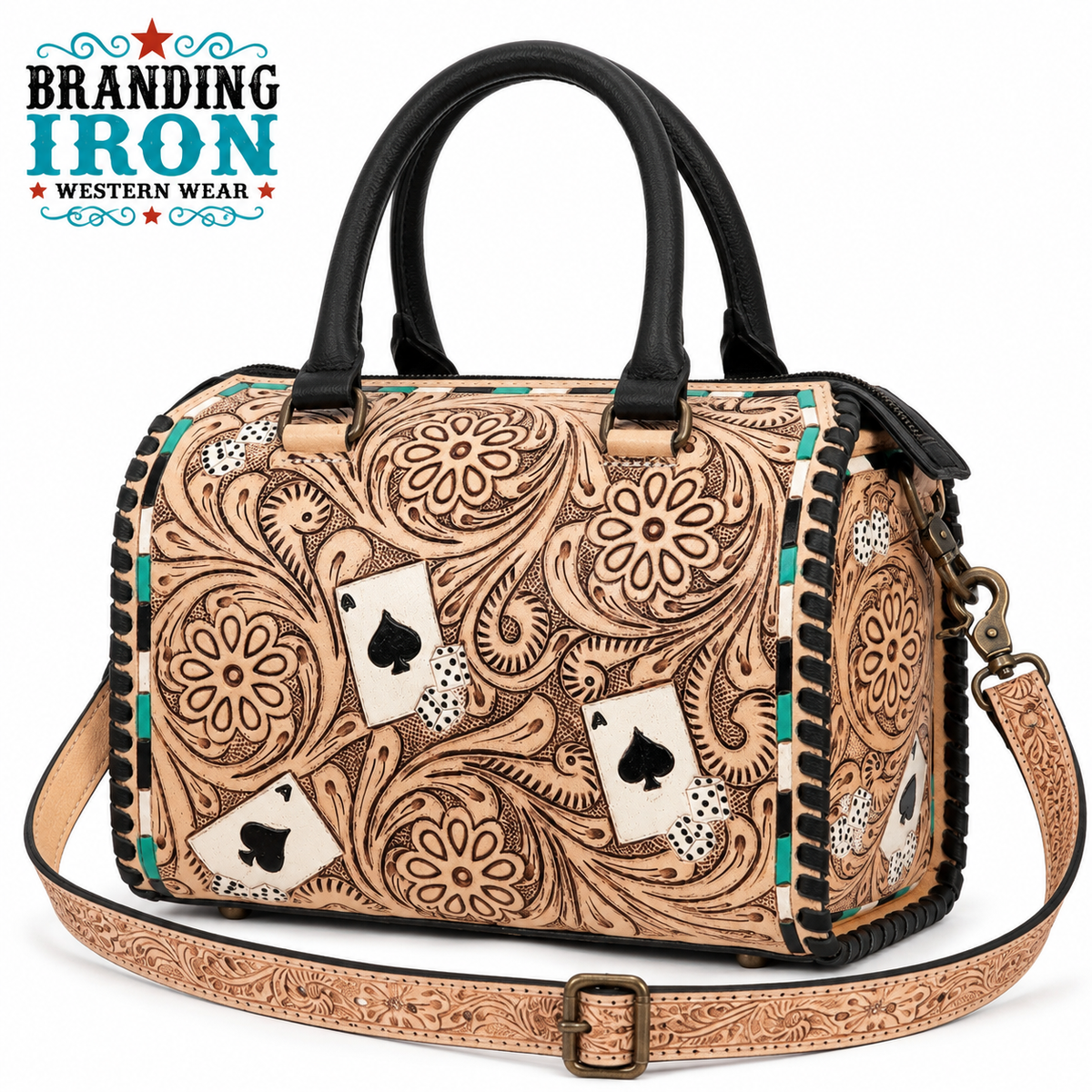 The Maverick Speedy | Tooled Western Leather Handbag