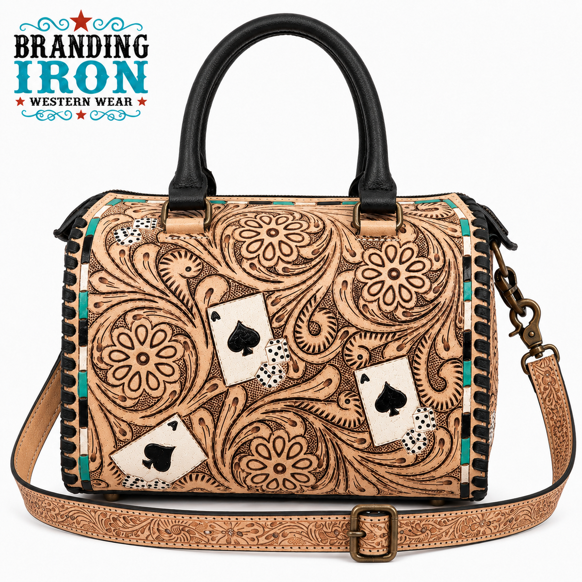 The Maverick Speedy | Tooled Western Leather Handbag