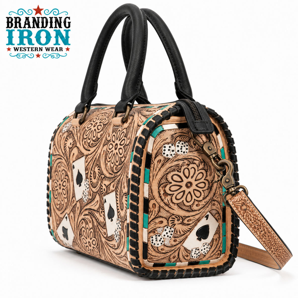 The Maverick Speedy | Tooled Western Leather Handbag