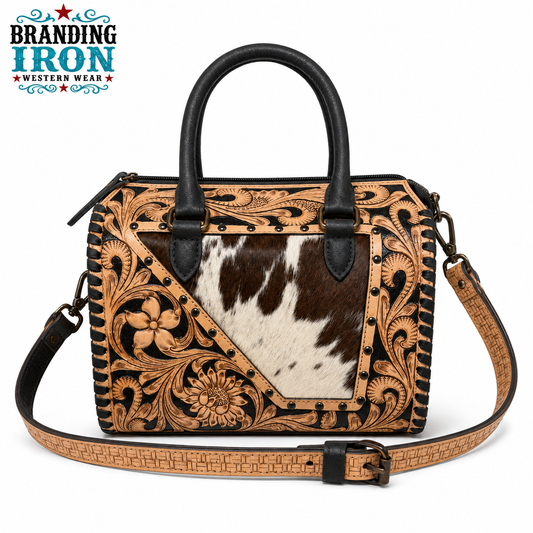 The Thelma Speedy | Cowhide Tooled Western Handbag