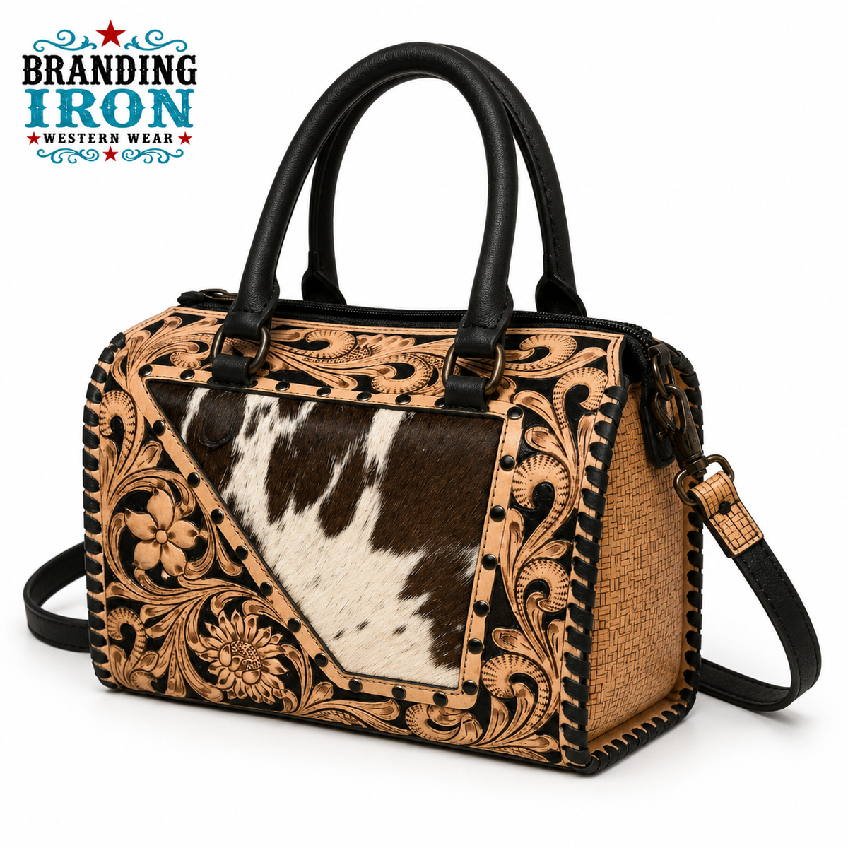 The Thelma Speedy | Cowhide Tooled Western Handbag