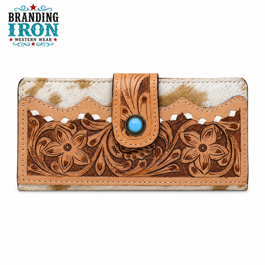 The Jolene Wallet | Cowhide Tooled Western Wallet