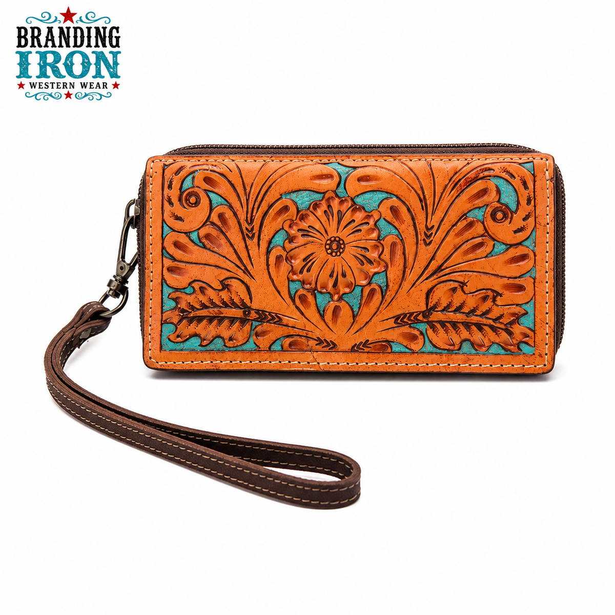 The Arizona Wallet/Clutch | Tooled Leather Western Wristlet