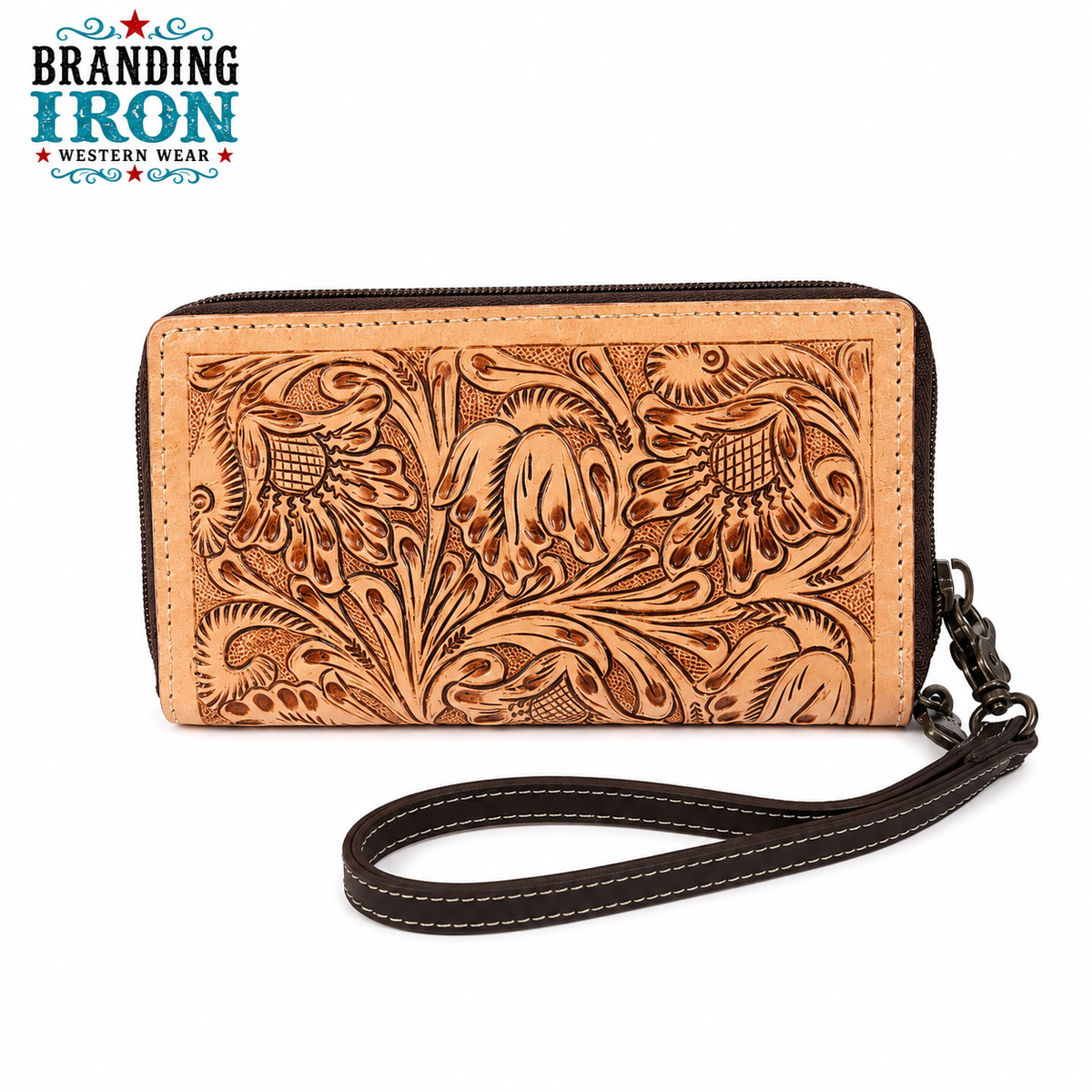 The Bri Wallet/Clutch | Western Tooled Leather Wallet