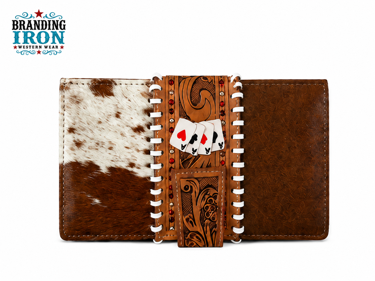 The Gambler Wallet | Cowhide Tooled Western Wallet