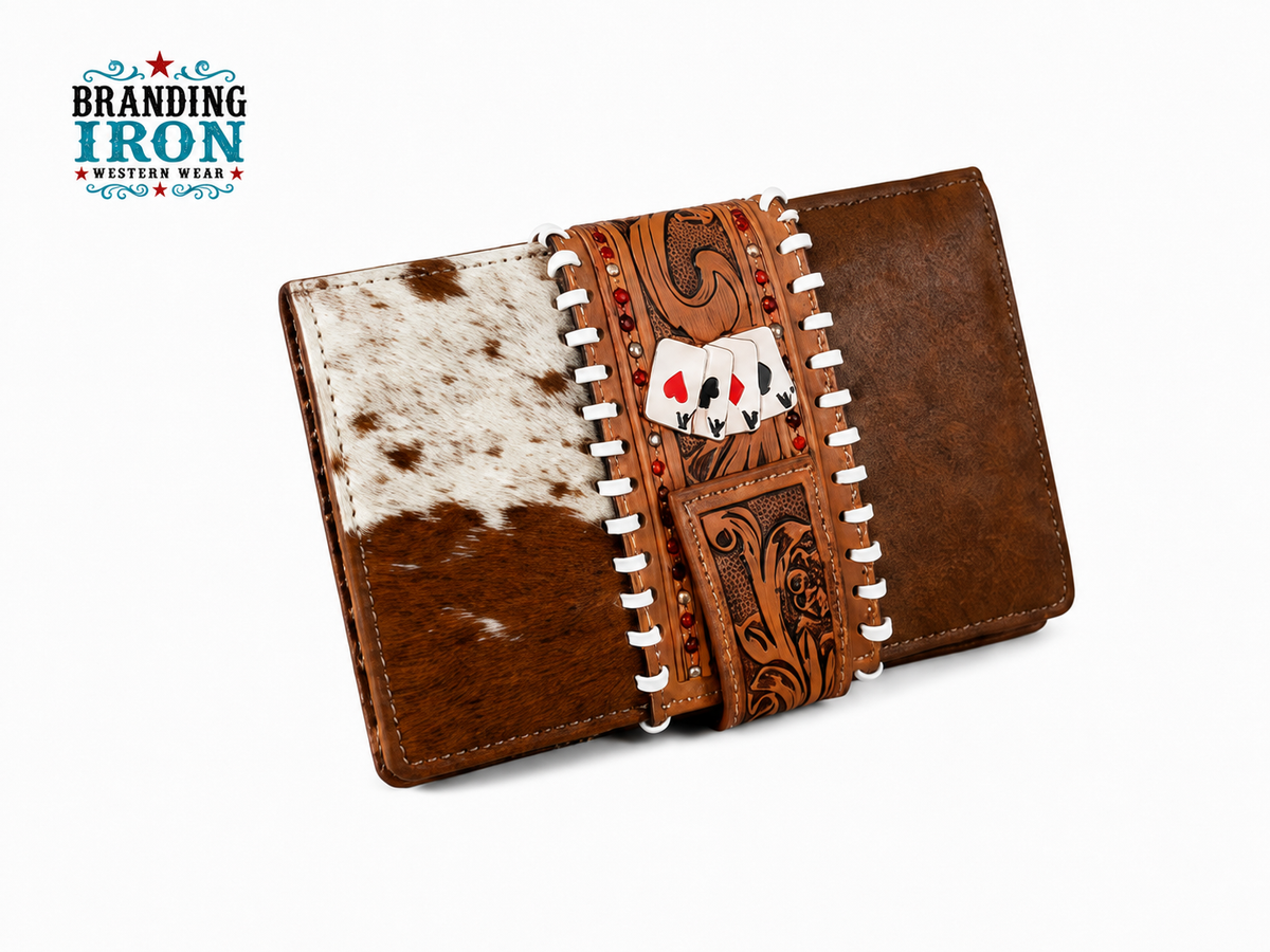 The Gambler Wallet | Cowhide Tooled Western Wallet