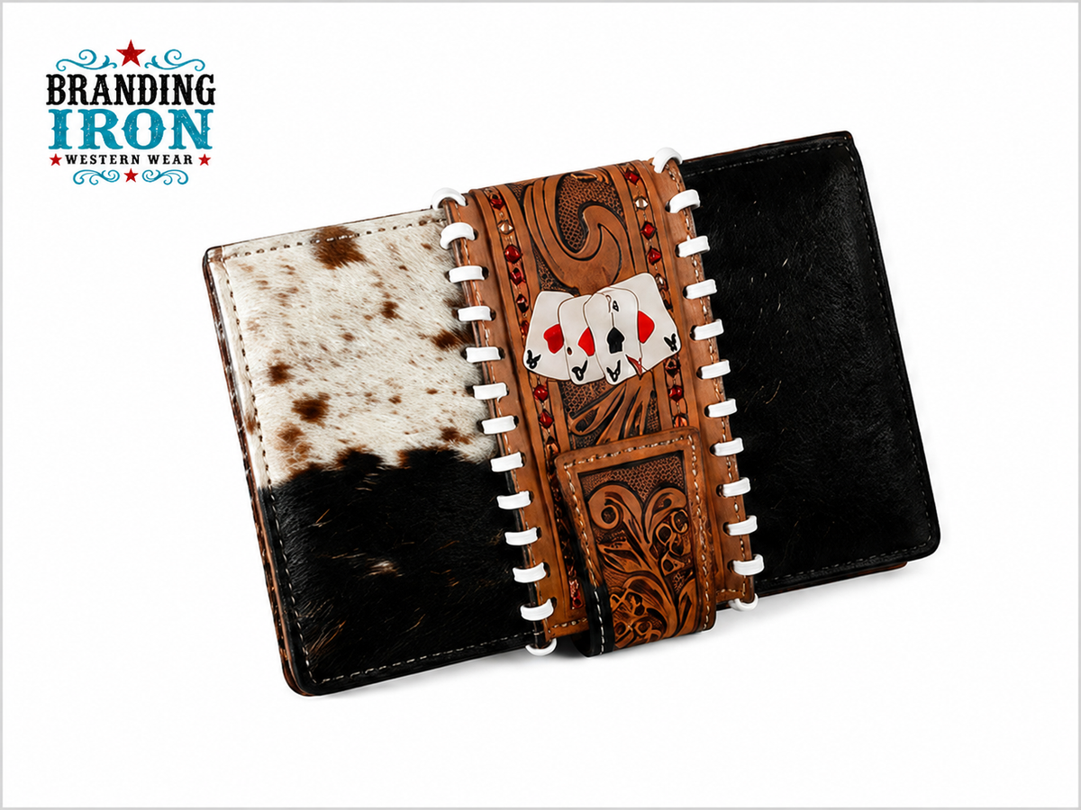 The Gambler Wallet | Cowhide Tooled Western Wallet
