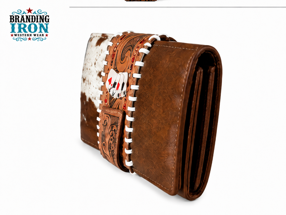 The Gambler Wallet | Cowhide Tooled Western Wallet