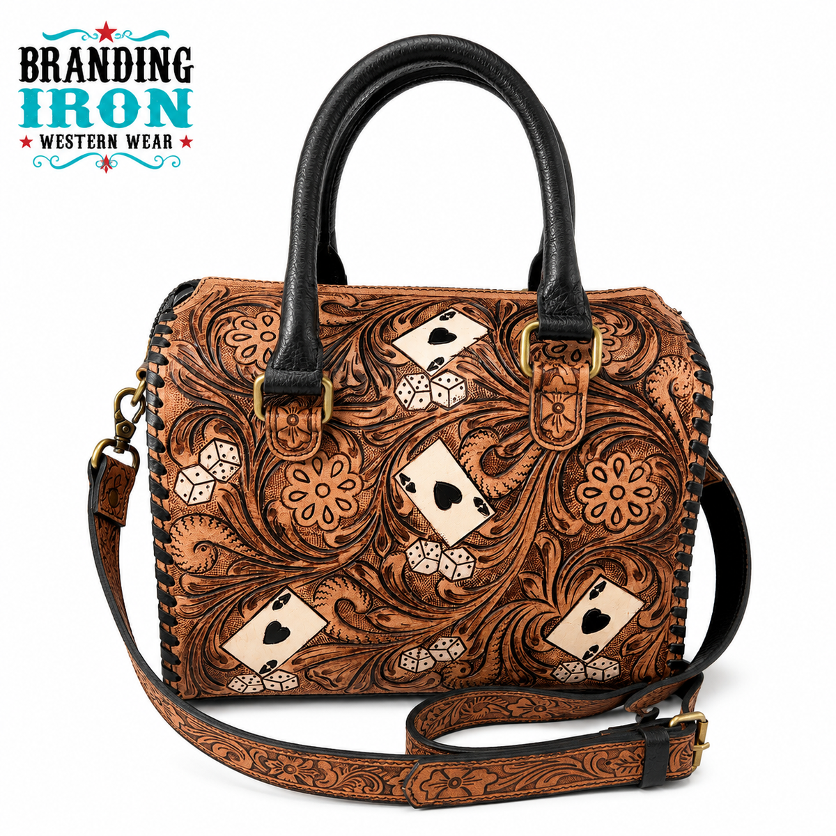 Pocket Aces Speedy | Tooled Leather Western Handbag