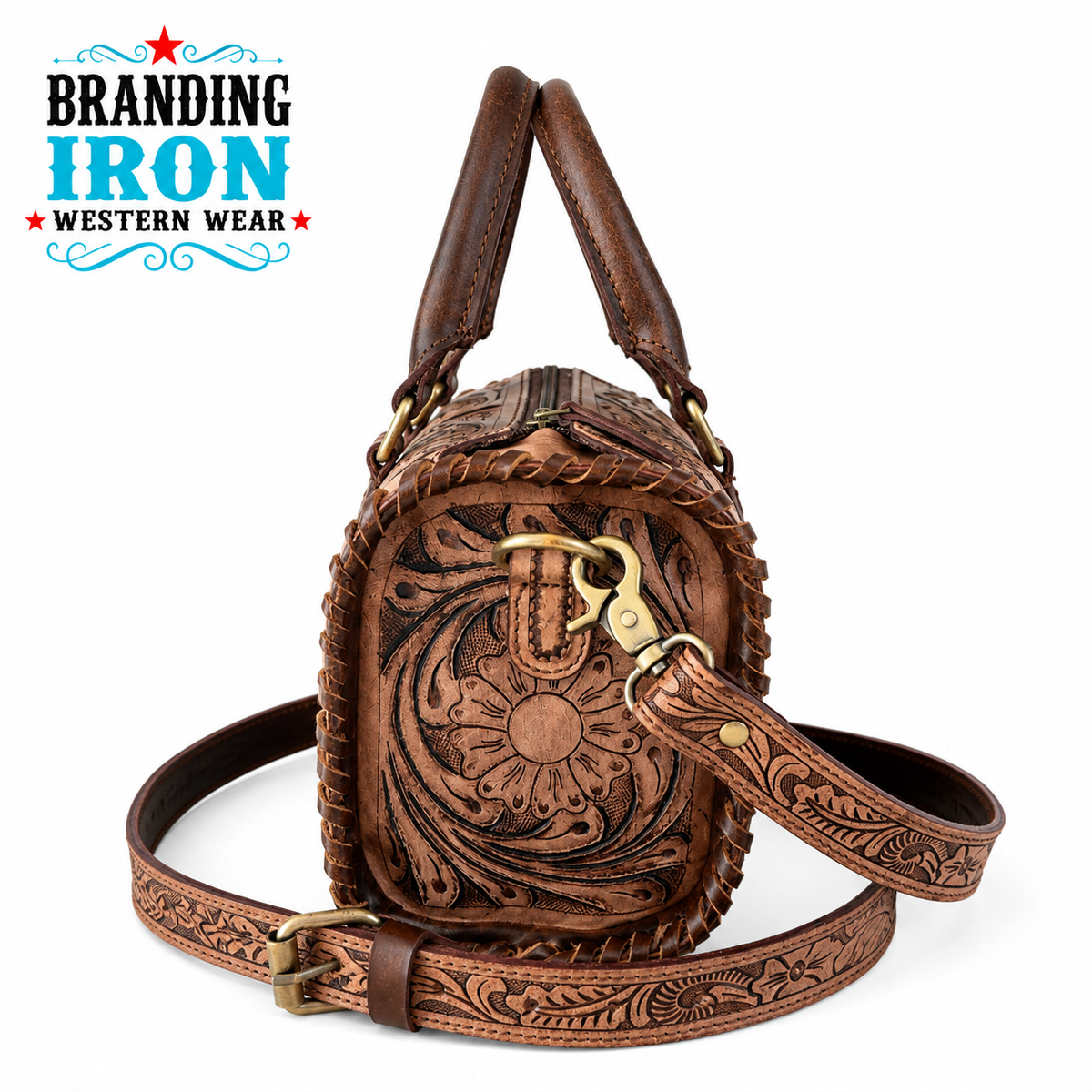 Lasso Speedy | Tooled Leather & Cowhide Western Purse