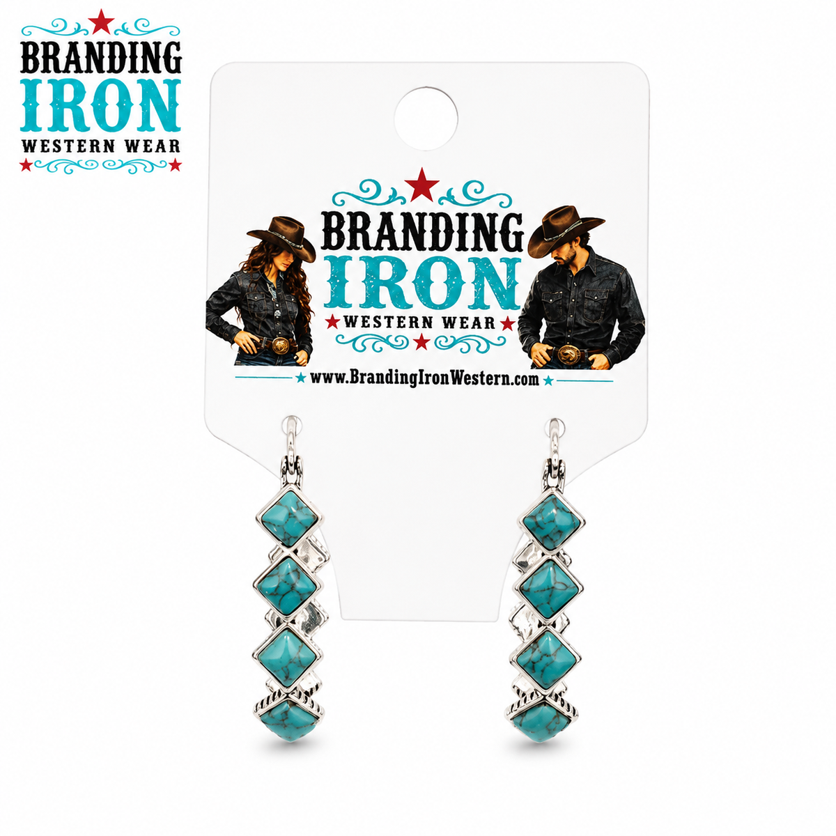 Cimarron Turquoise Hoops | Western Turquoise Earrings