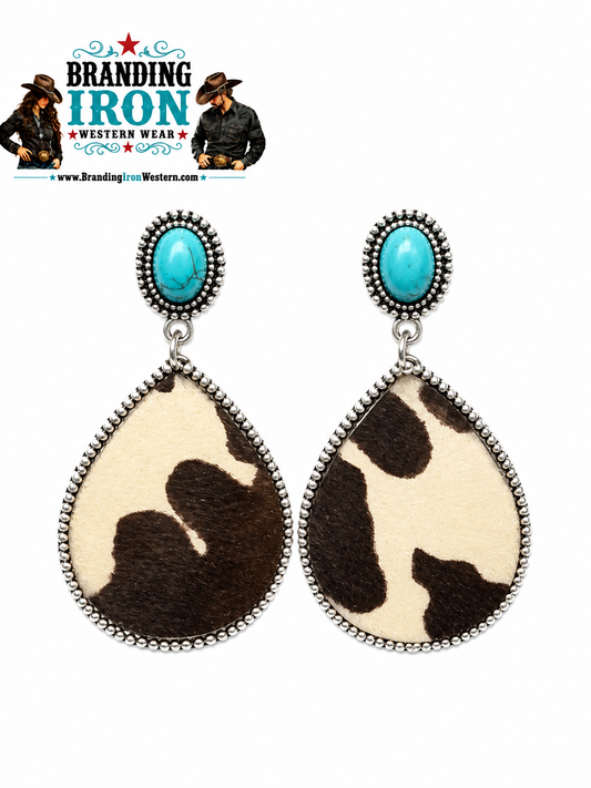 Cow Print Dangle Earrings | Western Earrings