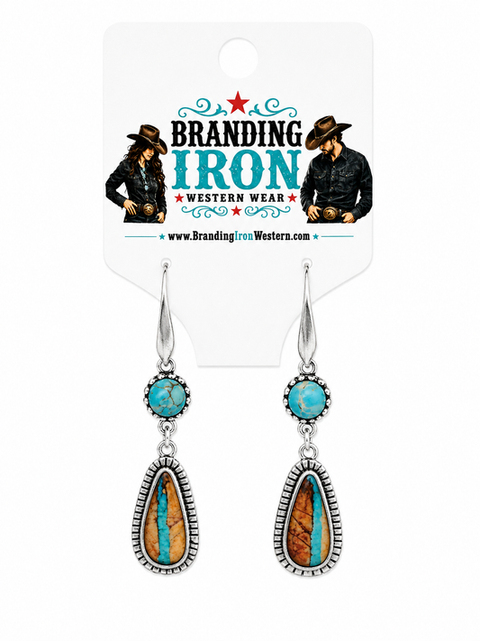Painted Desert Turquoise Earrings | Branding Iron Western Wear