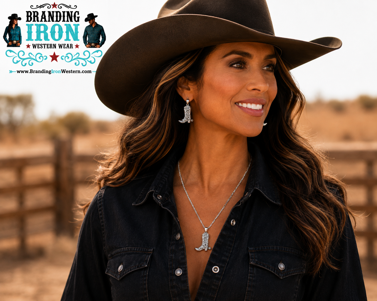 Boot Scoot Necklace | Gold & Silver Western Boot Necklace
