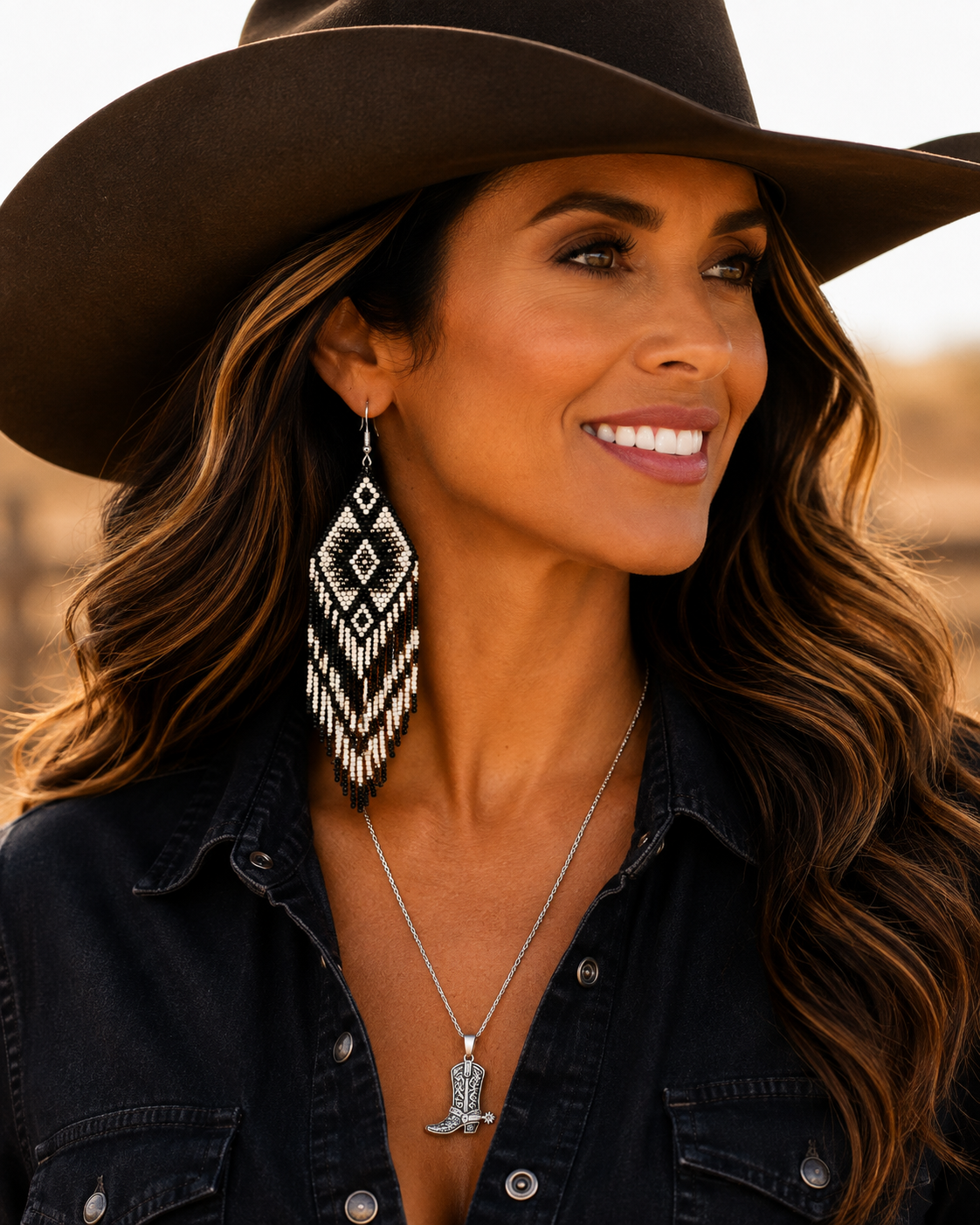Prairie Nights Beaded Fringe Earrings | Branding Iron Western Wear