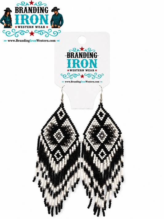 Prairie Nights Beaded Fringe Earrings | Branding Iron Western Wear