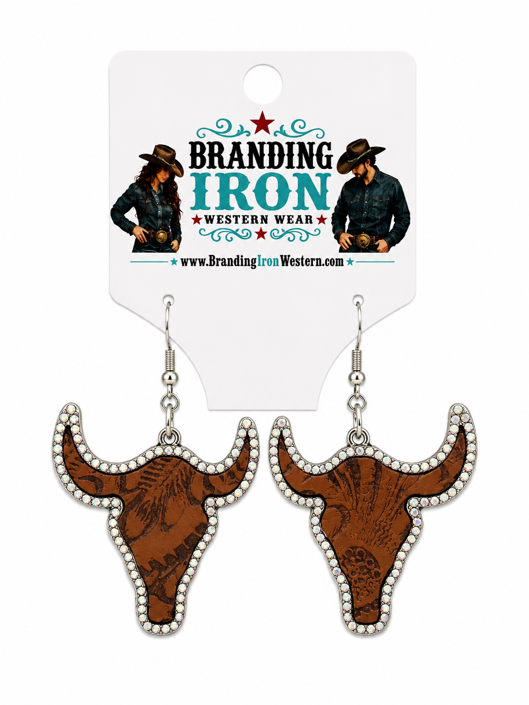 Longhorn Legend Earrings | Western Bull Skull Earrings
