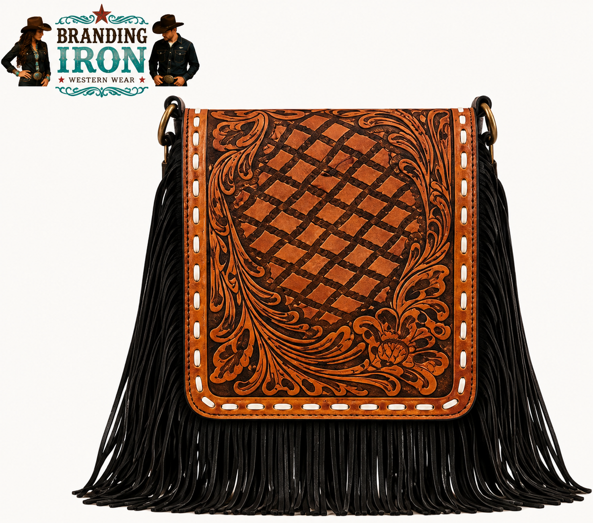 Cody Crossbody Purse | Genuine Leather Western Crossbody | Branding Iron Western Wear