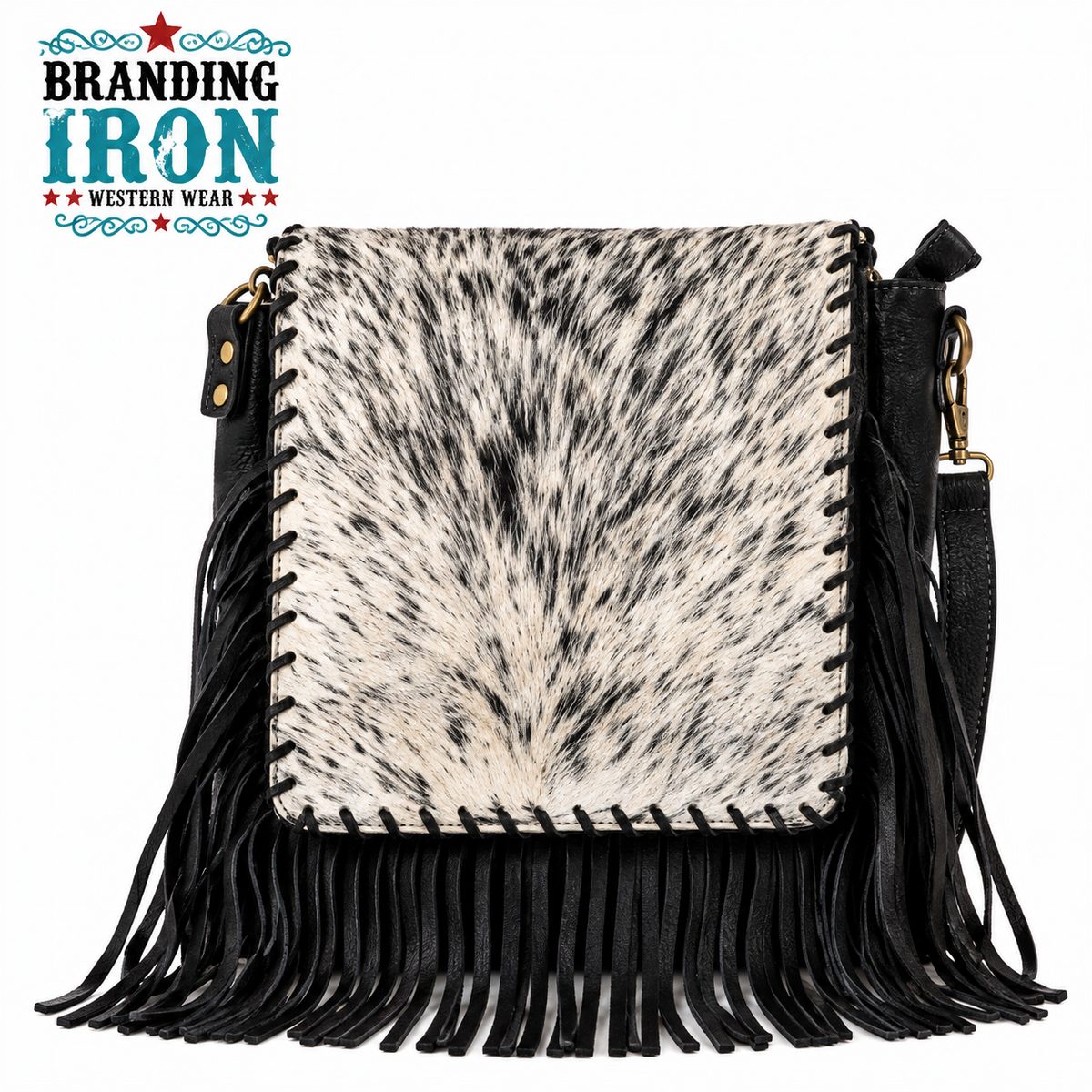 Reba Hide & Suede Crossbody Purse | Western Fringe Bag