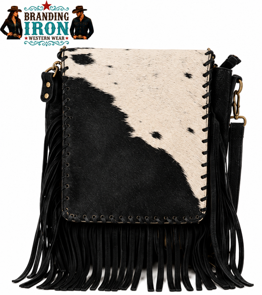 Reba Hide & Suede Crossbody Purse | Western Fringe Bag
