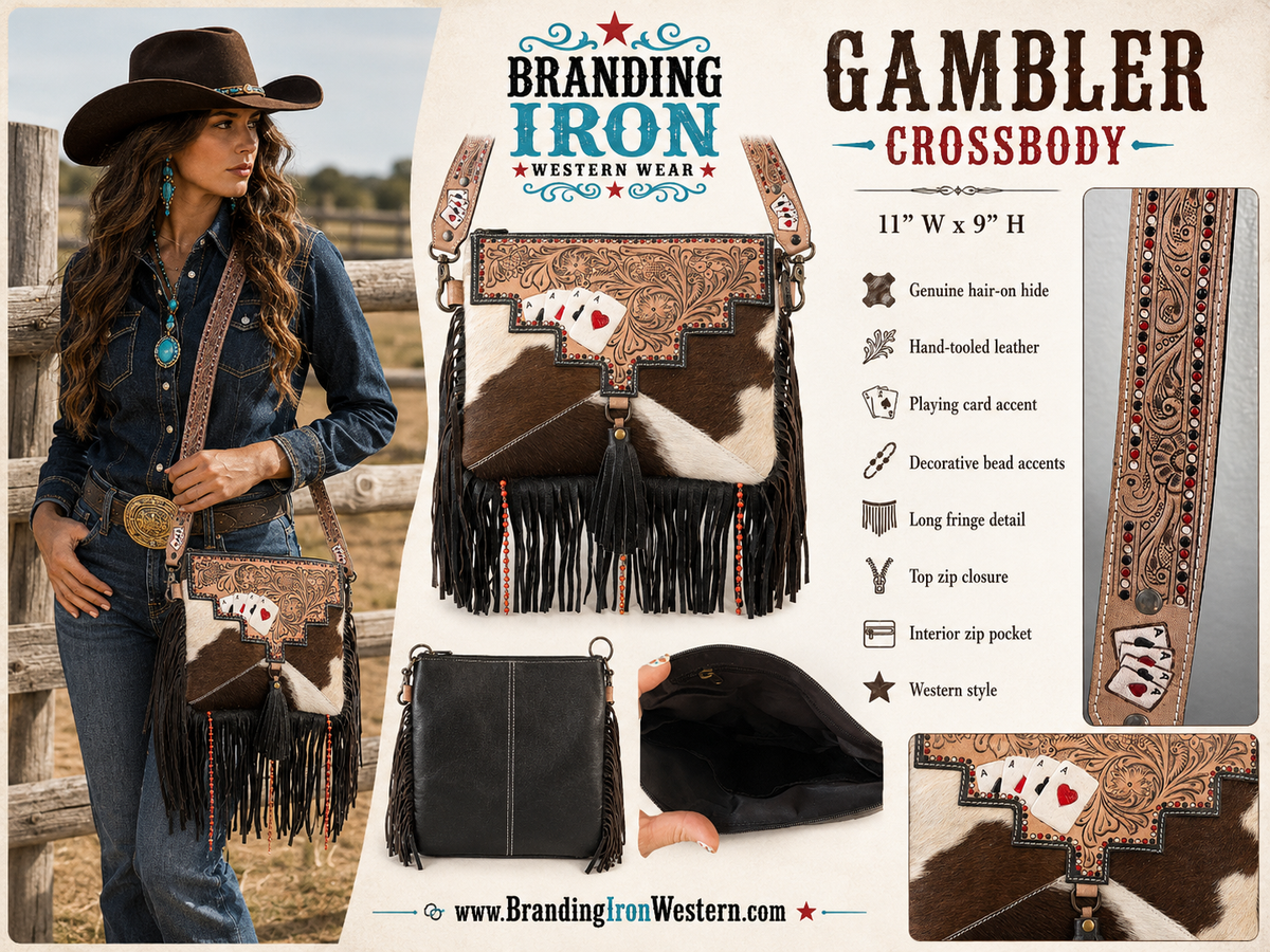 Gambler Crossbody | Western Cowhide Fringe Purse