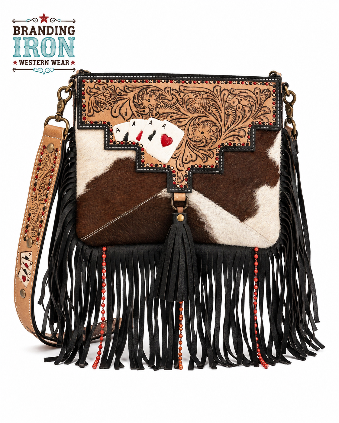 Gambler Crossbody | Western Cowhide Fringe Purse
