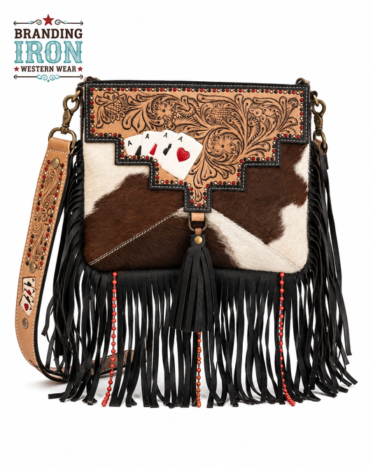 Gambler Crossbody | Western Cowhide Fringe Purse