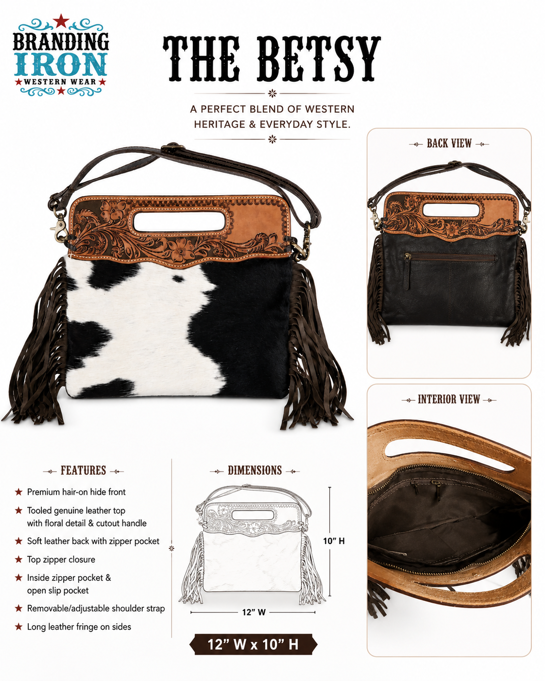 The Betsy | Western Cowhide Fringe Crossbody Purse