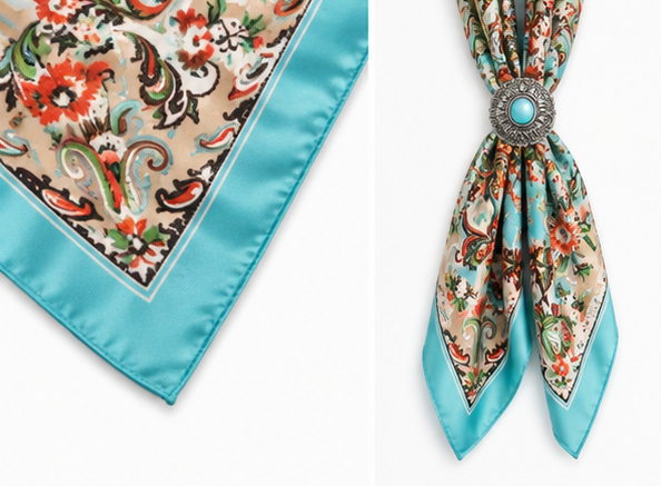 Turquoise Prairie Wild Rag | Branding Iron Western Wear