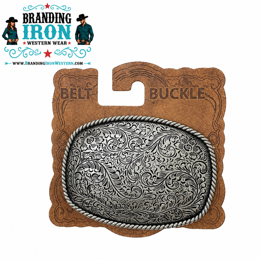 Western Scrollwork Belt Buckle | Branding Iron Western Wear
