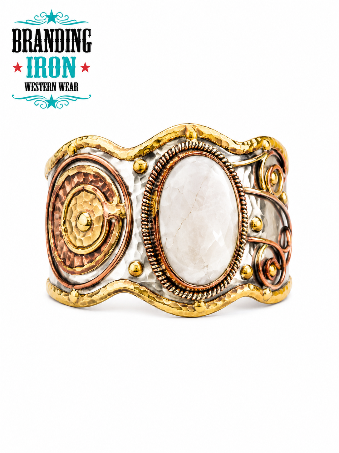 Mixed Metal Cuffs w/Semiprecious Stones