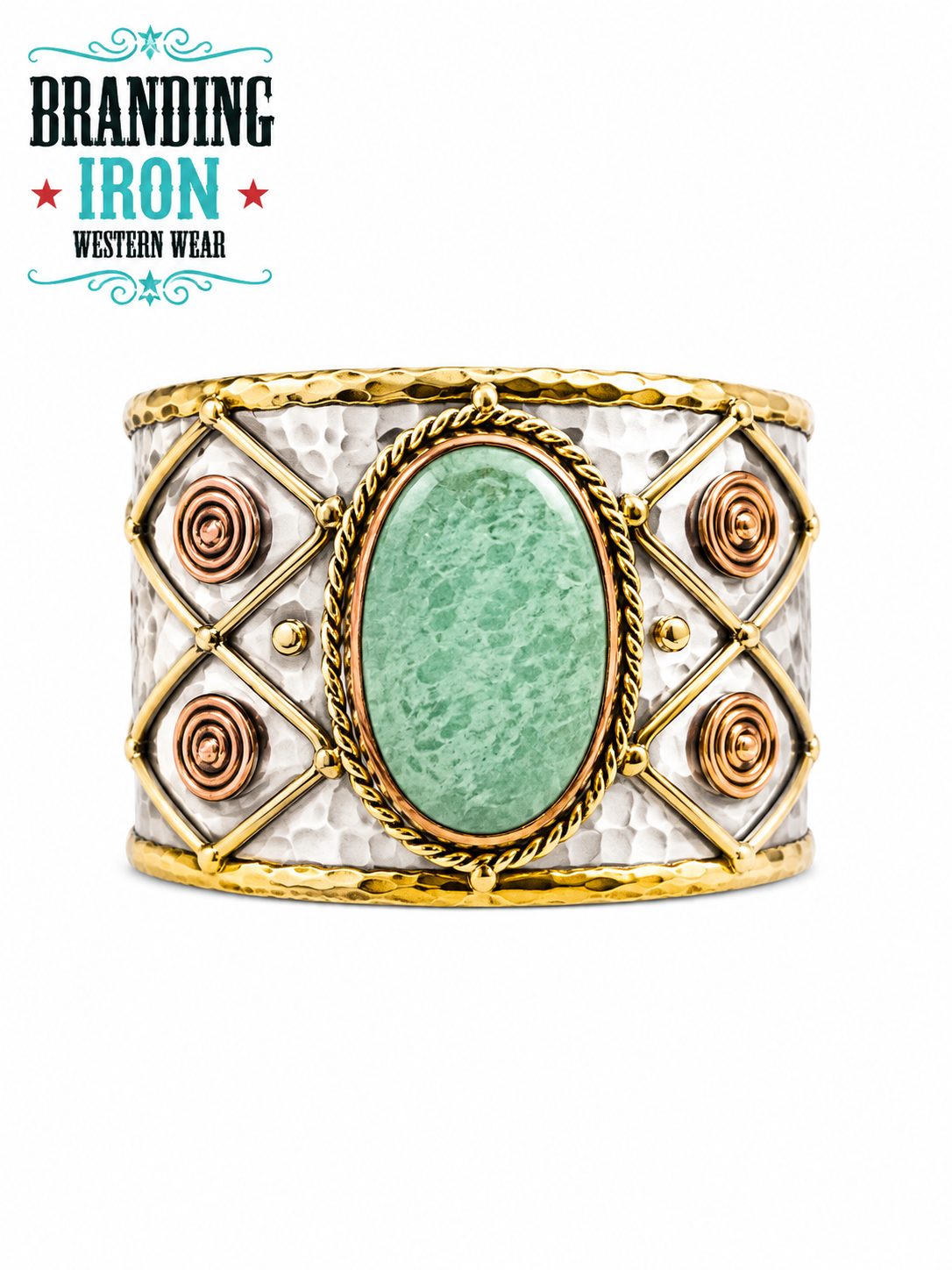 Mixed Metal Cuffs w/Semiprecious Stones