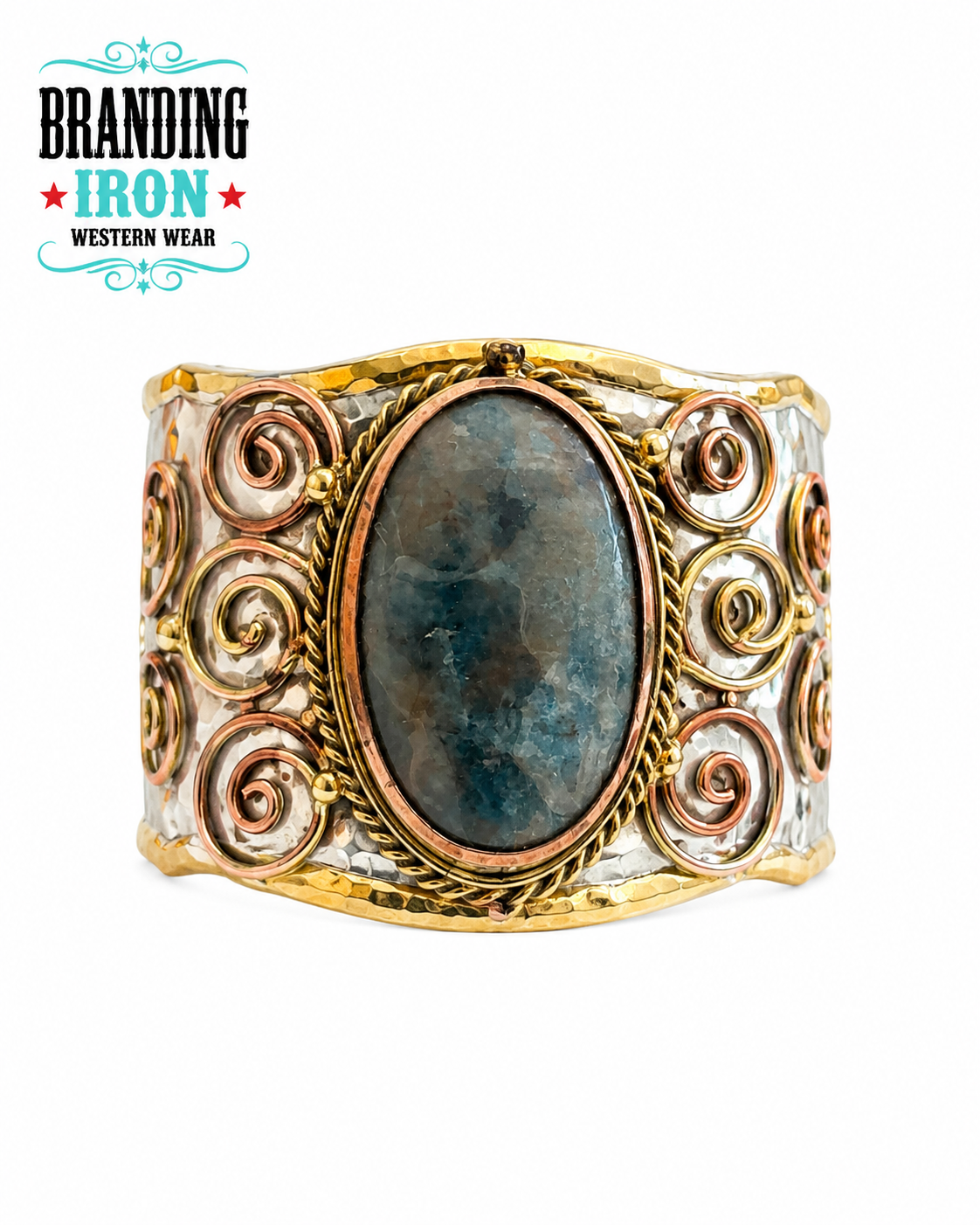 Mixed Metal Cuffs w/Semiprecious Stones