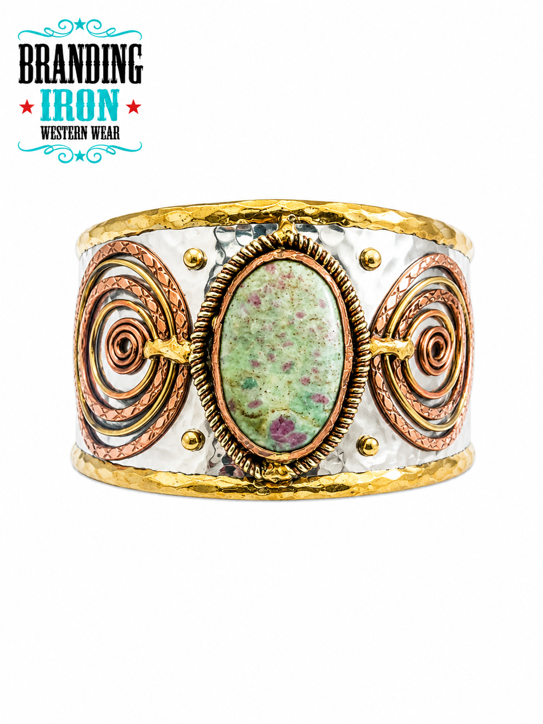 Mixed Metal Cuffs w/Semiprecious Stones