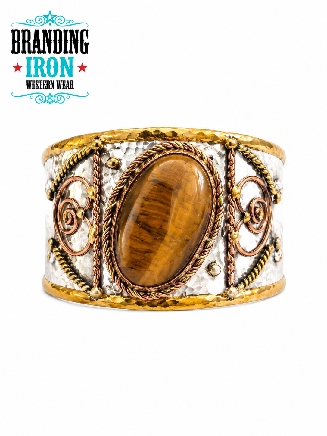 Mixed Metal Cuffs w/Semiprecious Stones