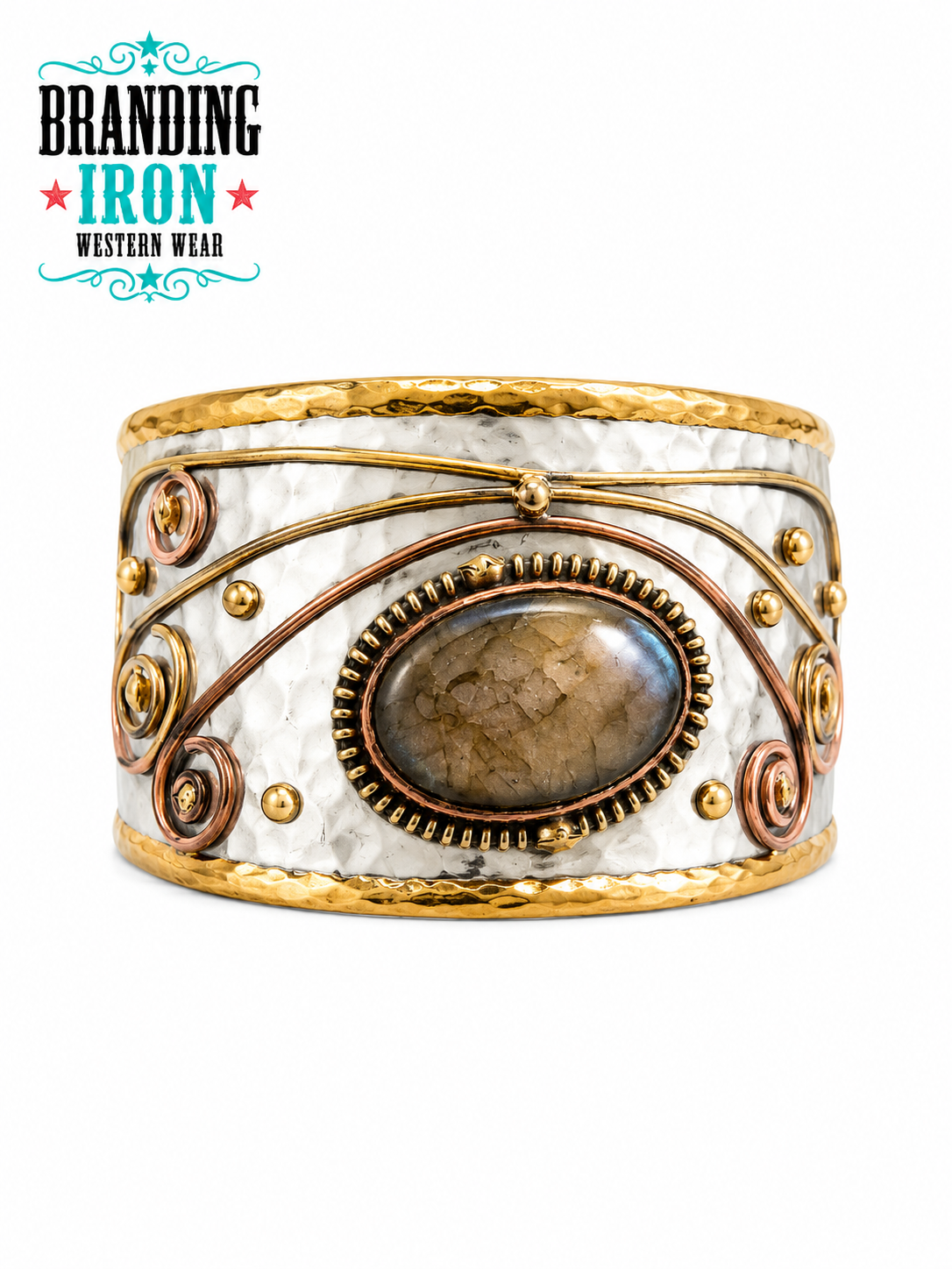 Mixed Metal Cuffs w/Semiprecious Stones