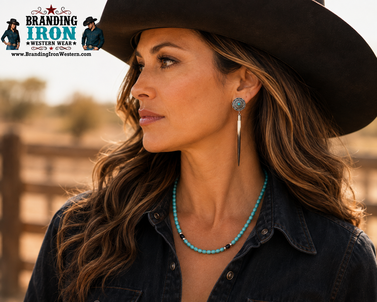 Quill & Concho Porcupine Quill Necklace | Branding Iron Western Wear