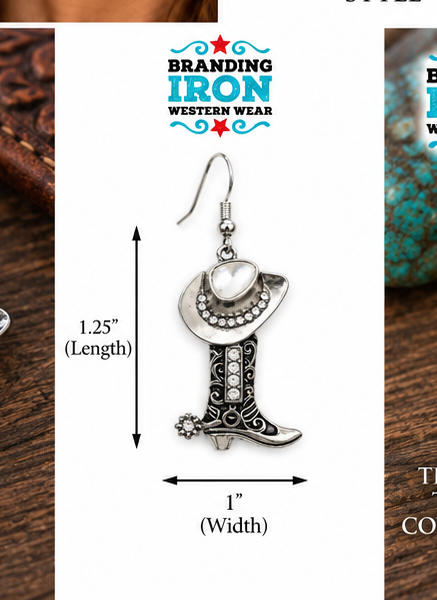 Kicking It Cowgirl Earrings | Branding Iron Western Wear