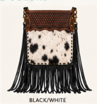 Calamity Crossbody Fringe | Genuine Hair-on Hide Western Purse | Branding Iron Western Wear